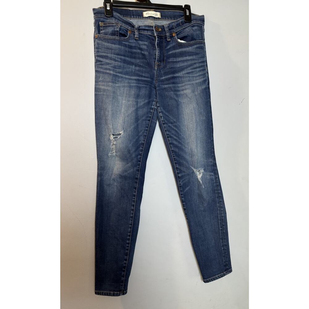 Madewell Women’s 9" High Rise Skinny Crop Jeans Size 29 Light Wash Distressed